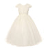 Rainkids Little Girls Ivory Pearl Sequin Tulle Communion Flower Girl Dress 4-6 - SophiasStyle.com